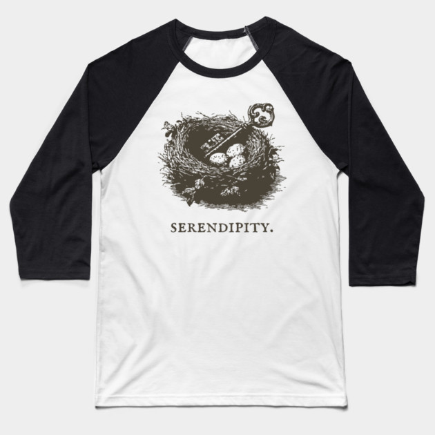 Serendipity Key in a Bird's Nest Illustration Baseball T-Shirt by TuncGK