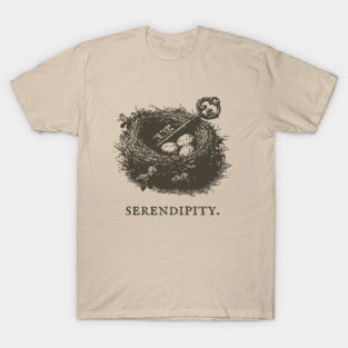 Serendipity Key in a Bird's Nest Illustration T-Shirt
