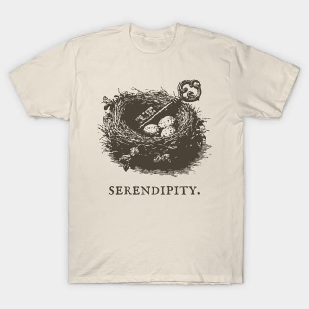 Serendipity Key in a Bird's Nest Illustration T-Shirt by TuncGK
