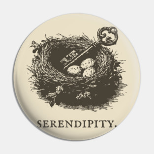 Serendipity Key in a Bird's Nest Illustration Pin