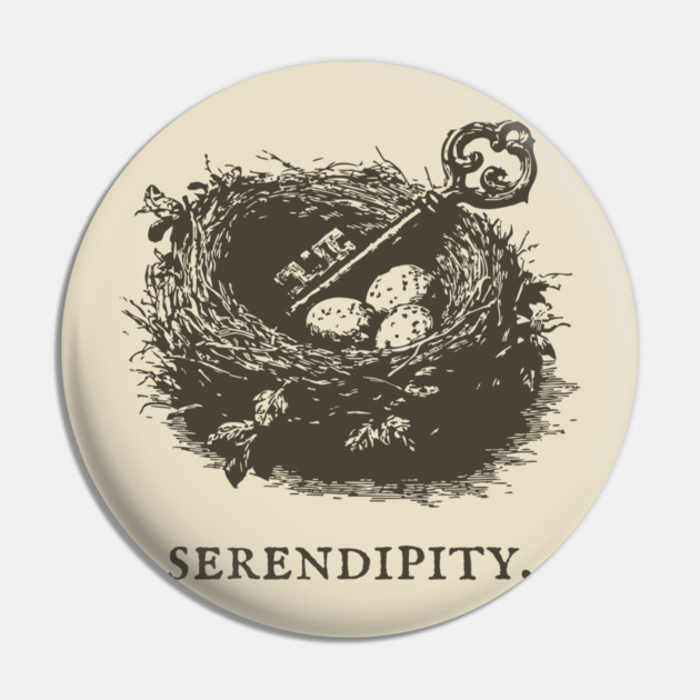 Serendipity Key in a Bird's Nest Illustration Pin by TuncGK