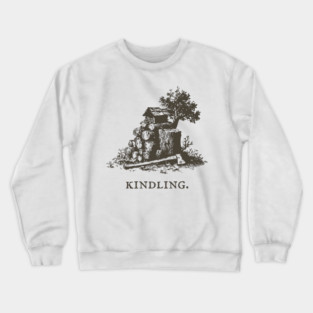 Rustic Kindling and Chopping Block Illustration Crewneck Sweatshirt