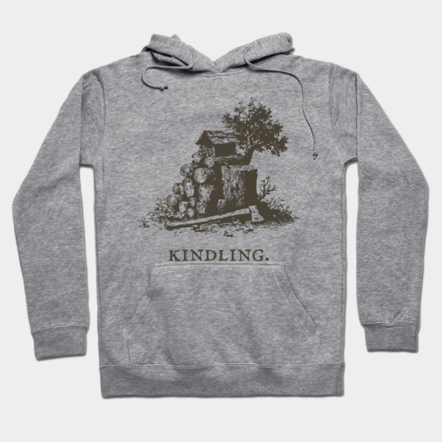 Rustic Kindling and Chopping Block Illustration Hoodie by TuncGK