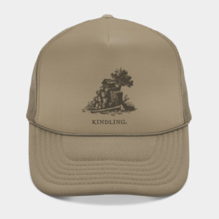 Rustic Kindling and Chopping Block Illustration Hat