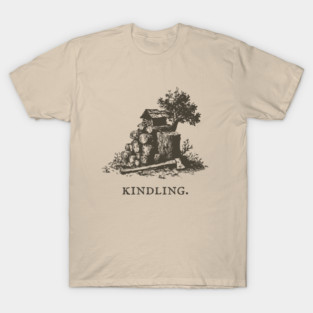 Rustic Kindling and Chopping Block Illustration T-Shirt