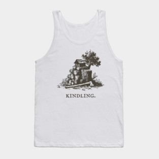 Rustic Kindling and Chopping Block Illustration Tank Top
