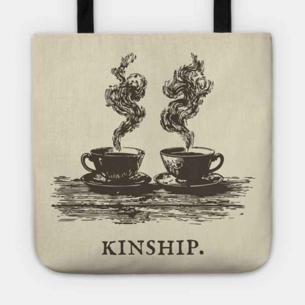 Cozy Kinship Two Cups of Coffee Illustration Tote by TuncGK