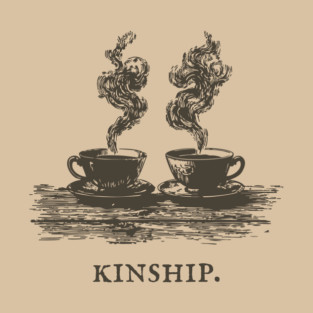Cozy Kinship Two Cups of Coffee Illustration T-Shirt