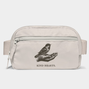 Kind Hearts Bird in Hand Illustration Bag
