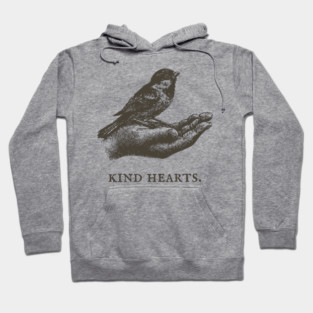 Kind Hearts Bird in Hand Illustration Hoodie