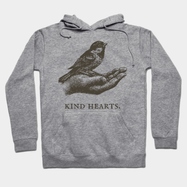 Kind Hearts Bird in Hand Illustration Hoodie by TuncGK