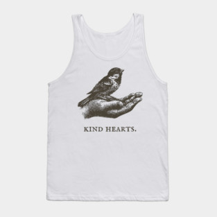 Kind Hearts Bird in Hand Illustration Tank Top