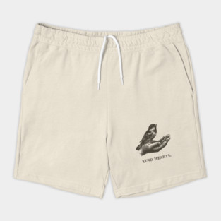 Kind Hearts Bird in Hand Illustration Shorts