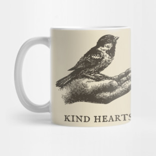 Kind Hearts Bird in Hand Illustration Mug