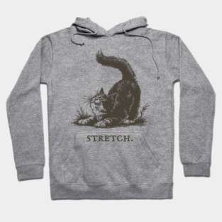 Cute Cat Morning Stretch Illustration Hoodie