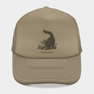 Cute Cat Morning Stretch Illustration Hat