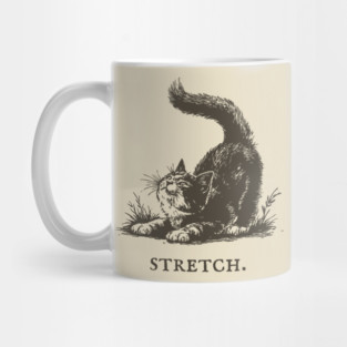Cute Cat Morning Stretch Illustration Mug