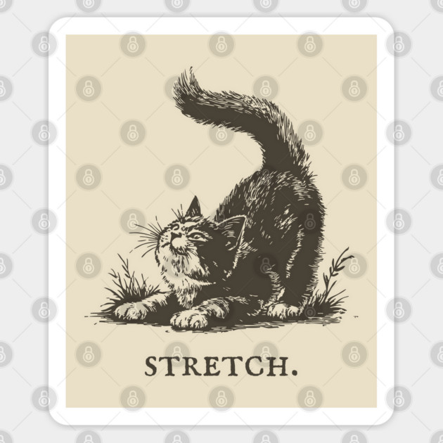 Cute Cat Morning Stretch Illustration Sticker by TuncGK