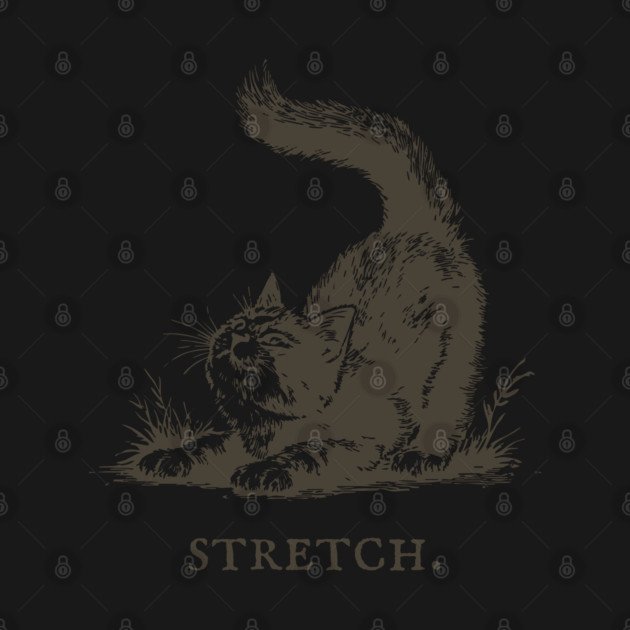 Cute Cat Morning Stretch Illustration by TuncGK