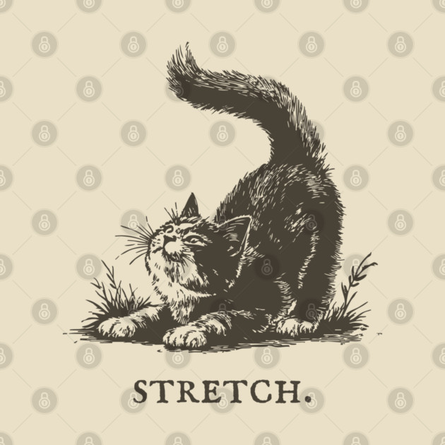 Cute Cat Morning Stretch Illustration by TuncGK
