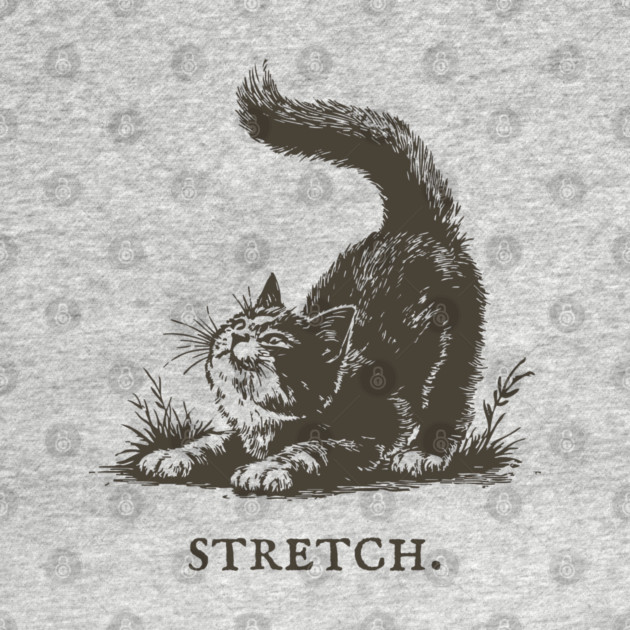 Cute Cat Morning Stretch Illustration by TuncGK
