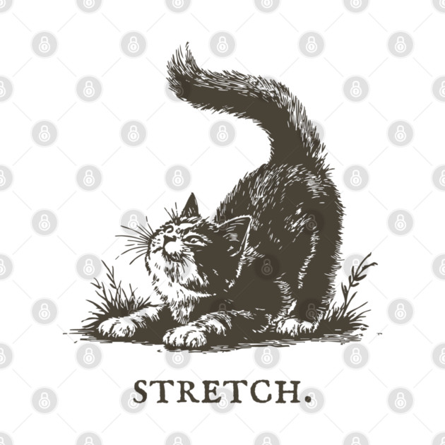 Cute Cat Morning Stretch Illustration by TuncGK