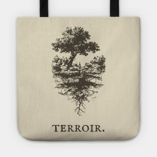 Terroir Tree and Roots Landscape Illustration Tote by TuncGK