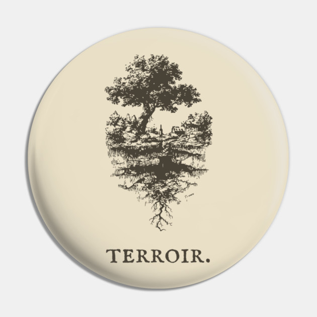Terroir Tree and Roots Landscape Illustration Pin by TuncGK