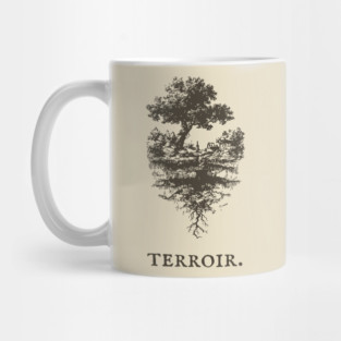 Terroir Tree and Roots Landscape Illustration Mug