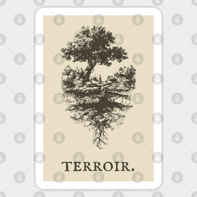 Terroir Tree and Roots Landscape Illustration Sticker by TuncGK