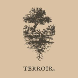 Terroir Tree and Roots Landscape Illustration T-Shirt