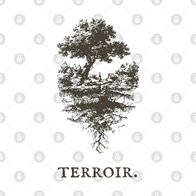 Terroir Tree and Roots Landscape Illustration by TuncGK