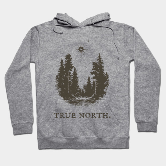 True North Star and Forest Illustration Hoodie by TuncGK