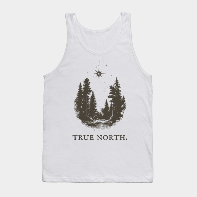 True North Star and Forest Illustration Tank Top by TuncGK