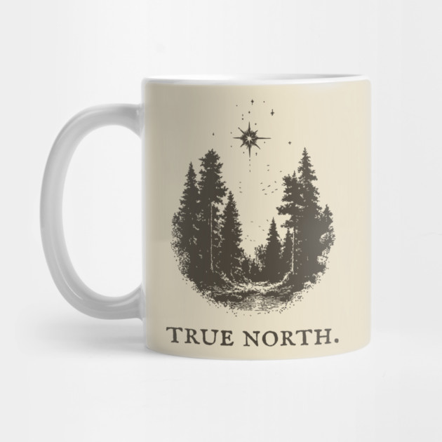 True North Star and Forest Illustration by TuncGK