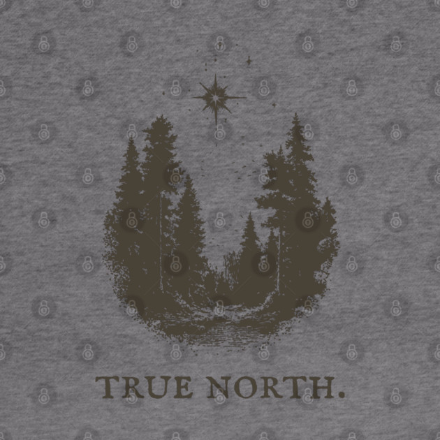 True North Star and Forest Illustration by TuncGK