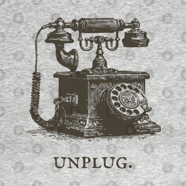 Unplug Retro Rotary Phone Illustration by TuncGK