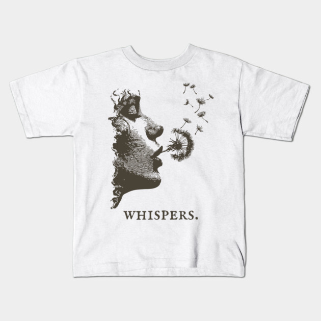 Whispers Dandelion Silhouette Illustration Kids T-Shirt by TuncGK