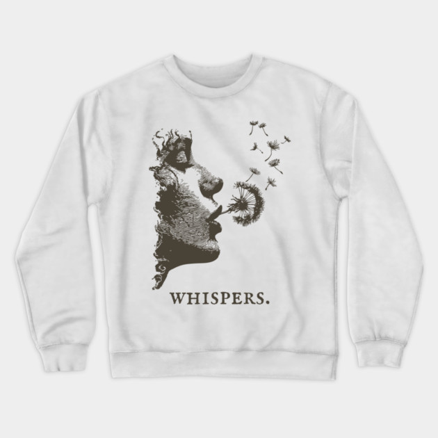 Whispers Dandelion Silhouette Illustration Crewneck Sweatshirt by TuncGK