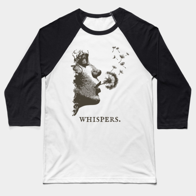Whispers Dandelion Silhouette Illustration Baseball T-Shirt by TuncGK