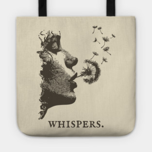 Whispers Dandelion Silhouette Illustration Tote