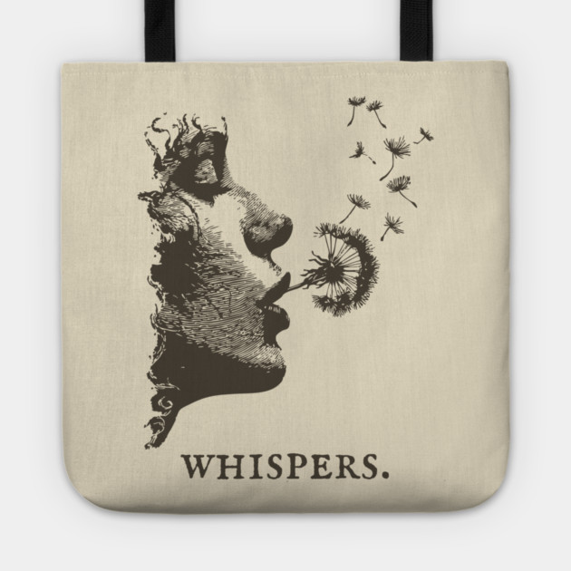 Whispers Dandelion Silhouette Illustration Tote by TuncGK