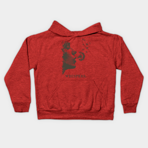 Whispers Dandelion Silhouette Illustration Kids Hoodie by TuncGK