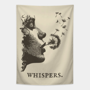 Whispers Dandelion Silhouette Illustration Tapestry