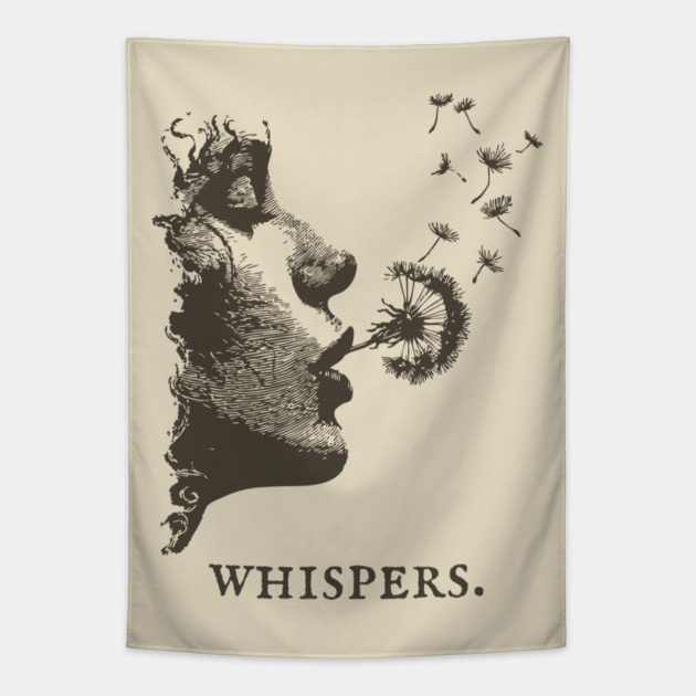 Whispers Dandelion Silhouette Illustration Tapestry by TuncGK