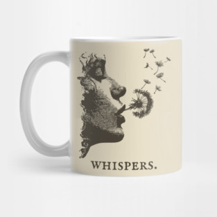 Whispers Dandelion Silhouette Illustration Mug
