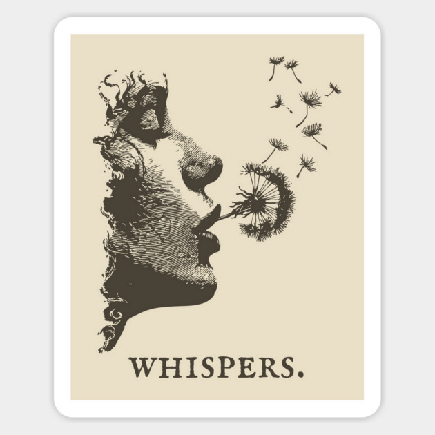 Whispers Dandelion Silhouette Illustration Magnet by TuncGK