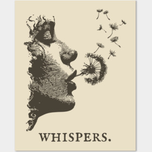 Whispers Dandelion Silhouette Illustration Posters and Art