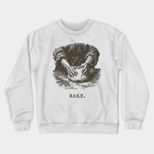 Vintage Baking Kneading Dough Illustration Crewneck Sweatshirt