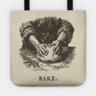 Vintage Baking Kneading Dough Illustration Tote